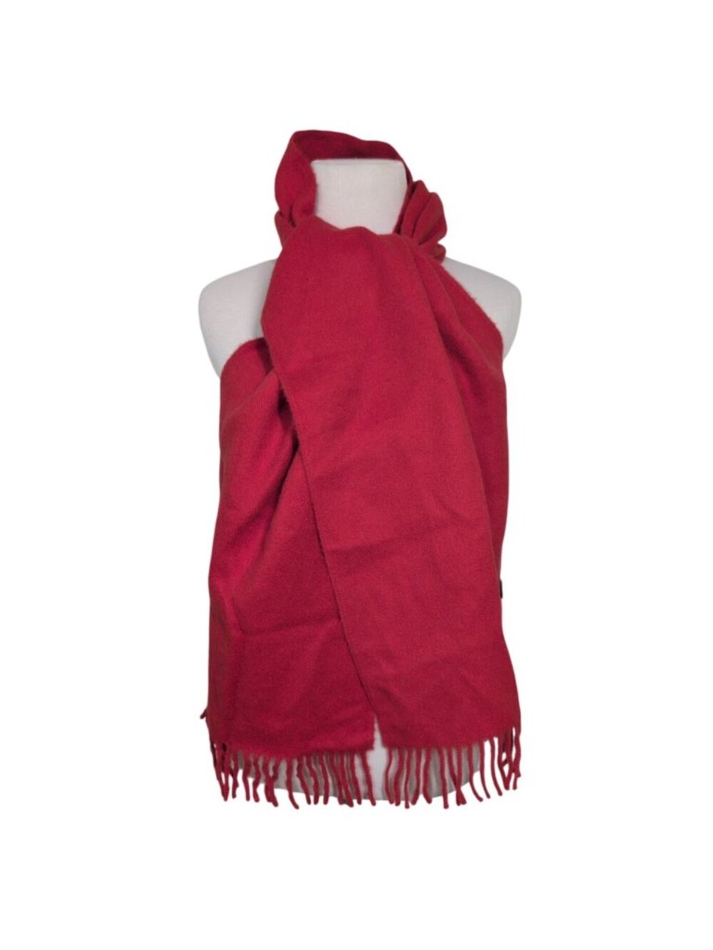 Tumi Baby Alpaca Scarf Adult One Size Red Fringe Winter Holiday Rectangle 12x64